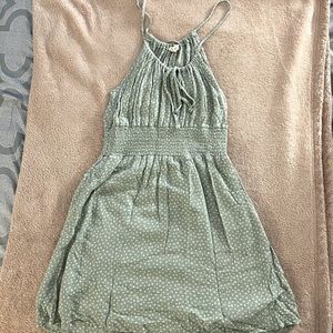 LA Hearts green halter dress with cinch and tie
